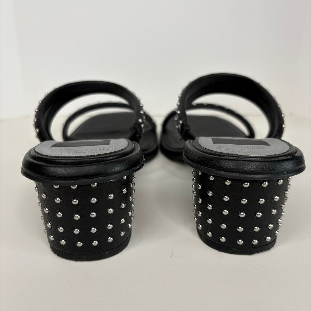 Dolce Vita Studded Black Slip On Square Toe Heeled Sandals - Women's Size 6.5 - Picture 2 of 6